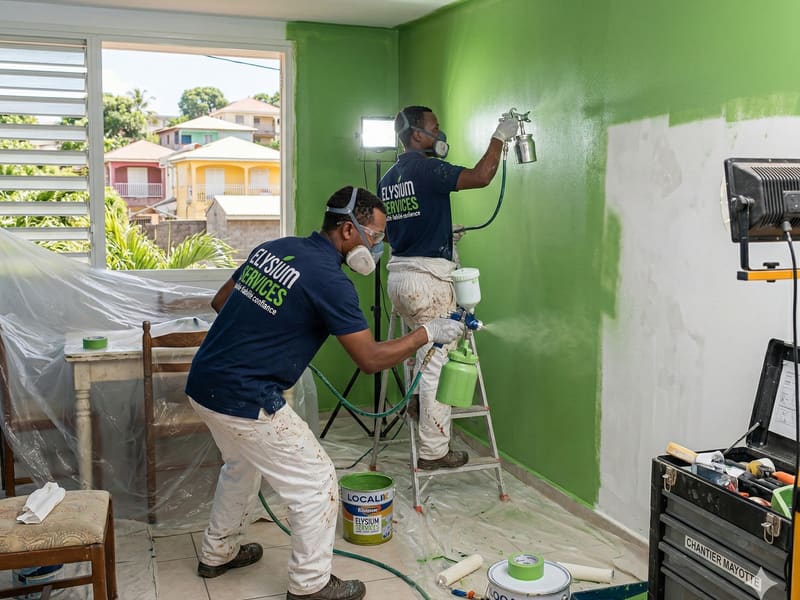Peinture intérieure chantier Mayotte