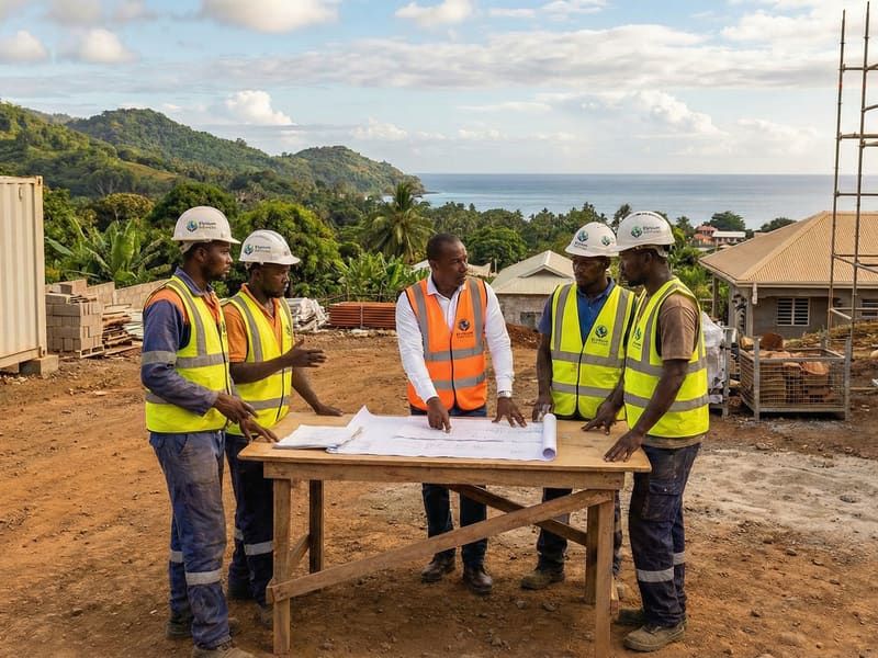 Équipe ELYSIUM en réunion de chantier